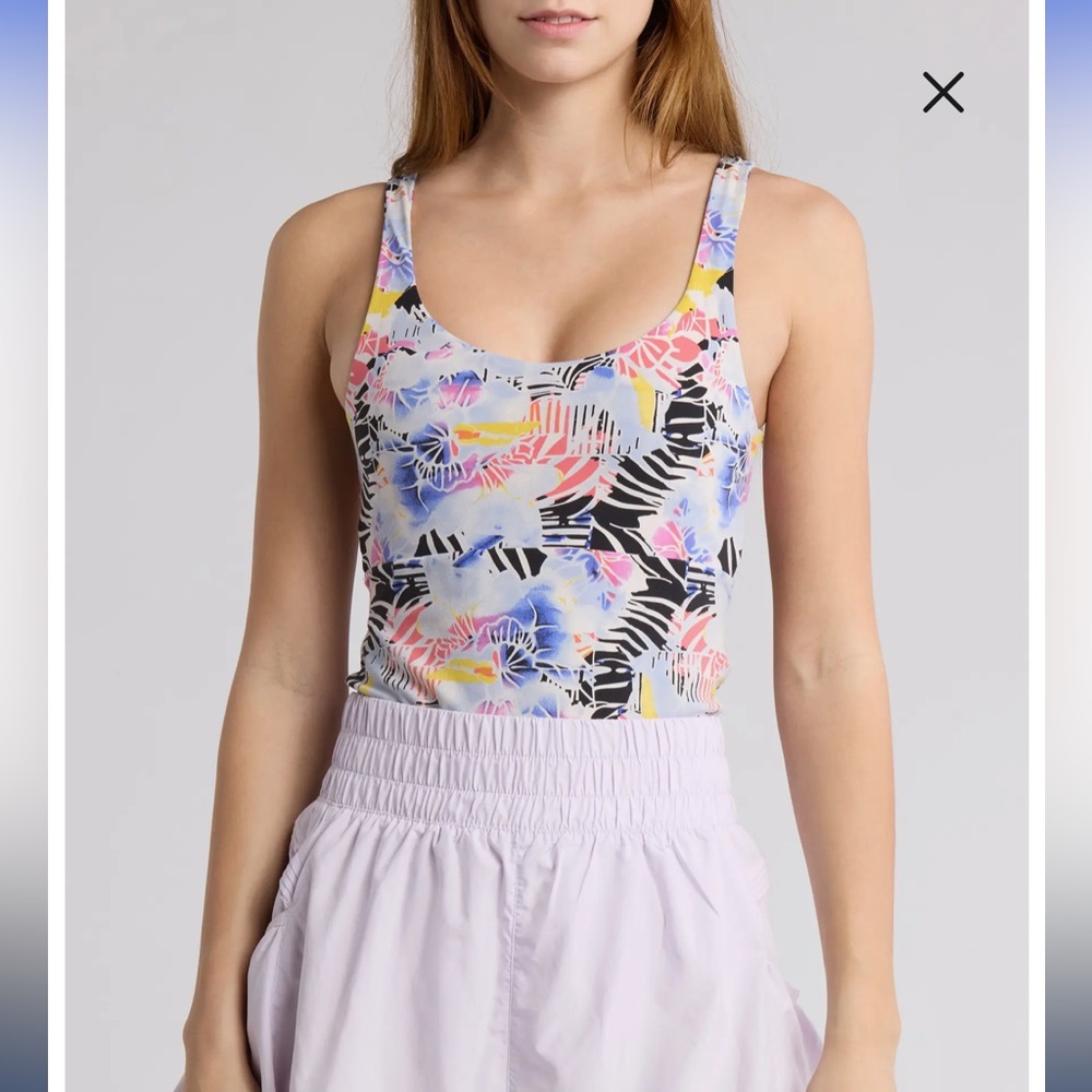 NWT Free People Never Better Long Tank-Mystic Floral Combo